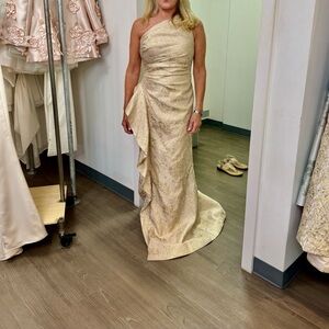 Chic One Shoulder Cream Dress